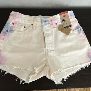 Woman’s Levi’s 501 High Rise Tie Dye shorts
